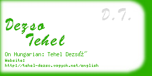dezso tehel business card